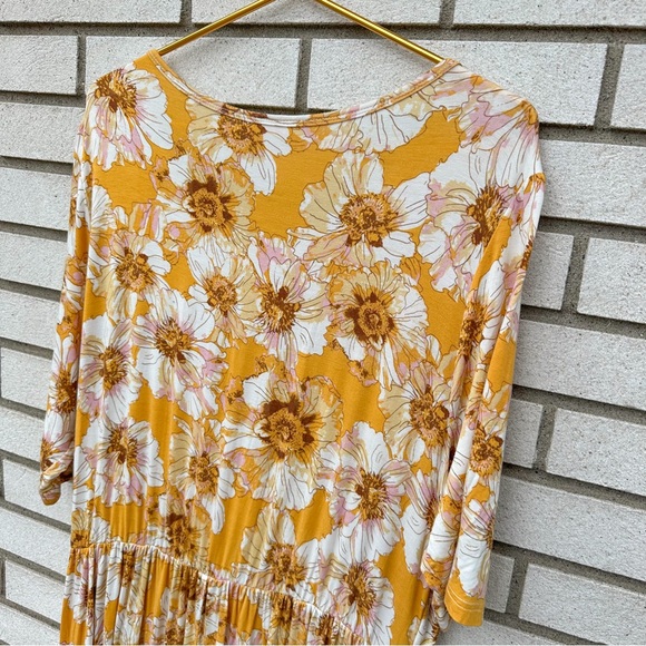 Latched Mama Floral Front Knot Nursing Maxi Dress Empire Waist Pockets 2X - Picture 8 of 10